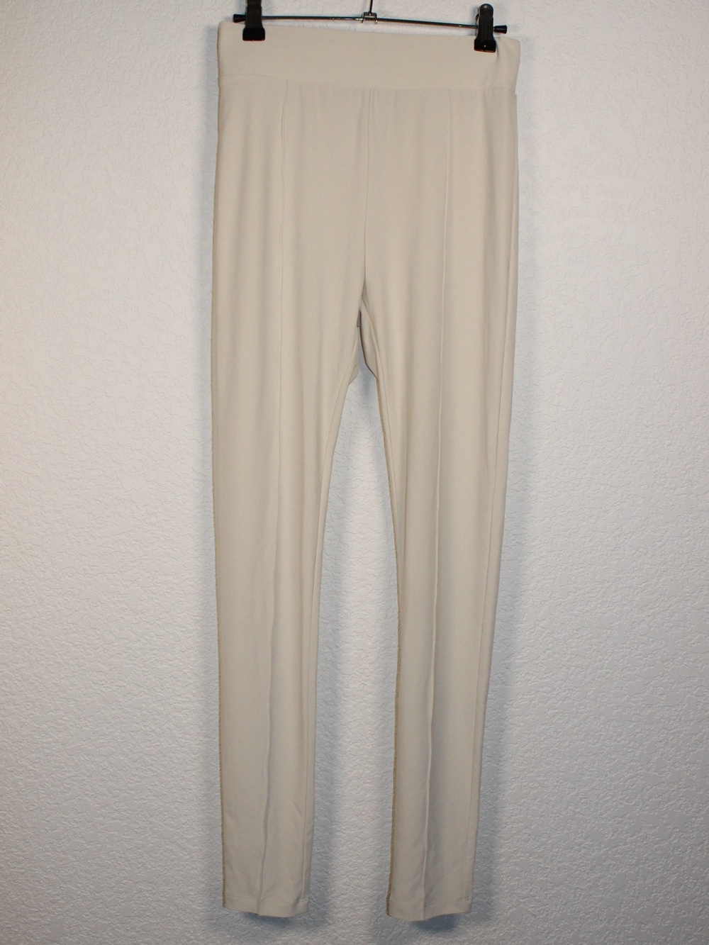 Max Mara Leisure Bahamas Ivory Leggings Stretch Jersey Front Seam Pants
